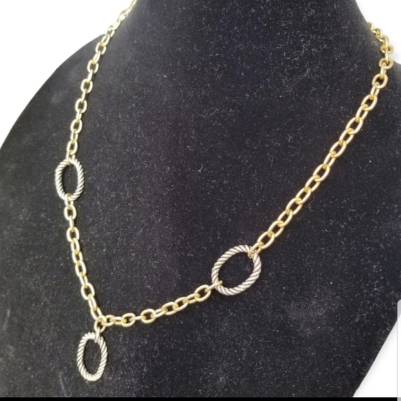 DESIGNER INSPIRED SILVERTONED & GOLDTONED FASHION NECKLACE - Picture 3 of 5